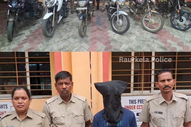 चोरी की 6 मोटरसाइकिल जब्त एक गिरफ्तार 